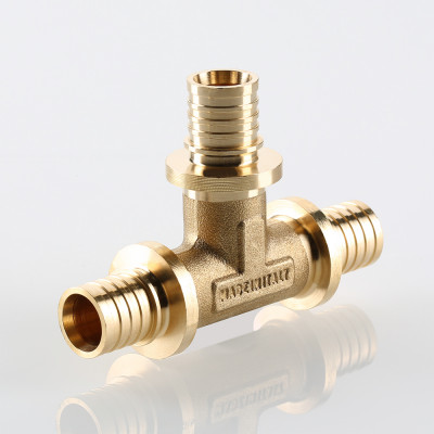 VTm.431.BG.251620 Фитинг аксиальный универсальный – тройник надвижной Valtec 25 (3,5) мм х 16 (2,2) мм х 20 (2,8) мм  - Вид №3