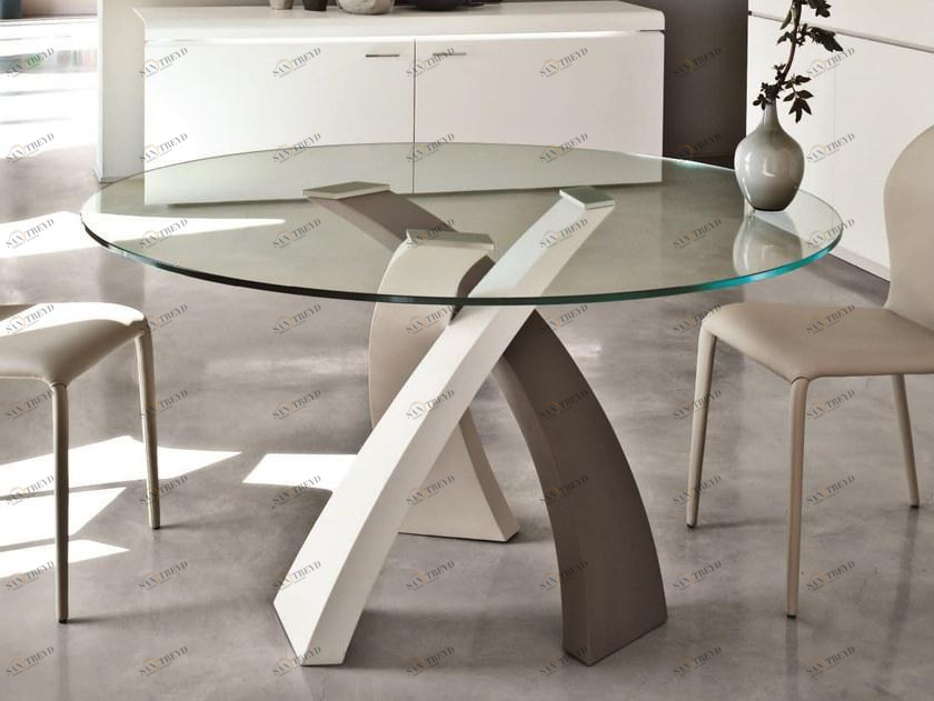 Tonin Casa Круглый стеклянный стол Eliseo T8028 