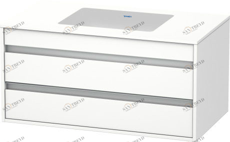 KT685501818 Тумбочка подвесная для встраиваемого снизу умывальника f-bonded Ketho #KT6855 1000 x 550 мм Белый матовый, декор Duravit