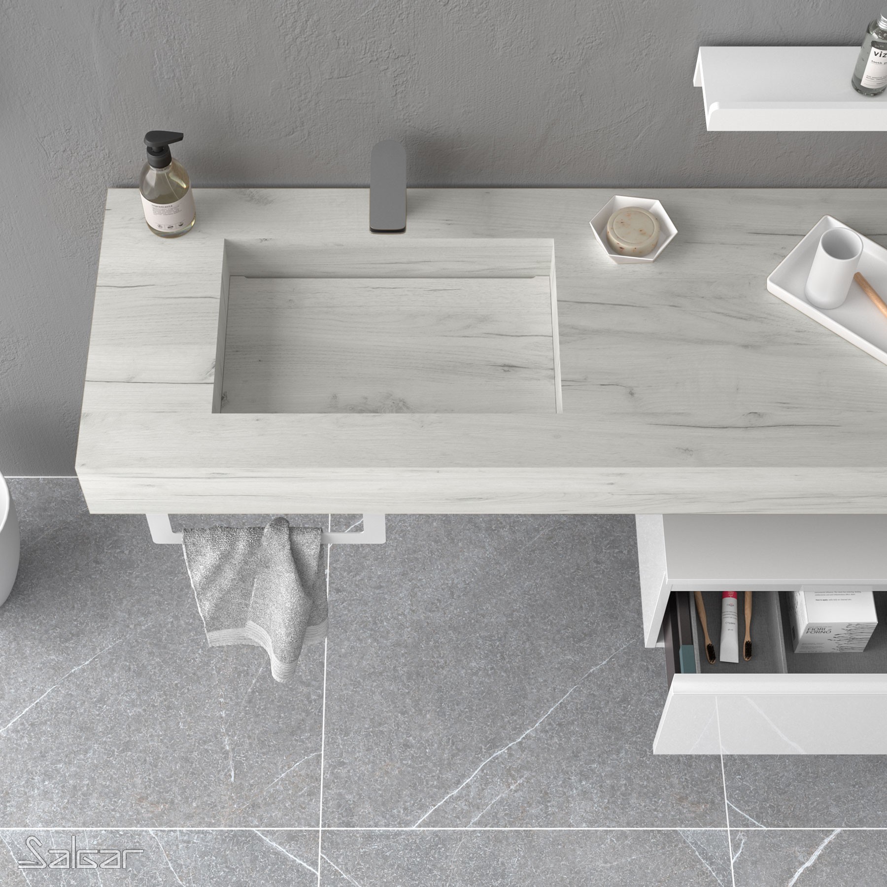 25465 SALGAR COMPAKT 51 от 600 до 800 мм с 1 встроенной мойкой ARTIC OAK  - Вид №2