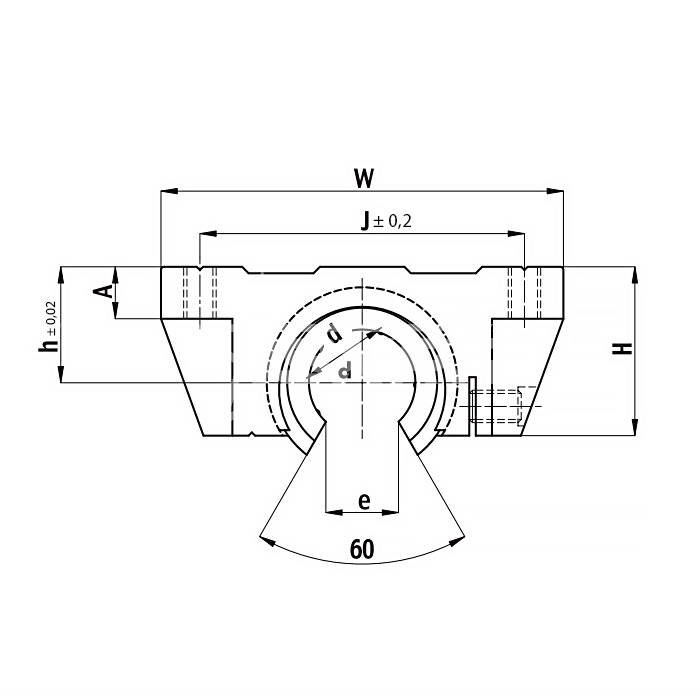 IS569 Линейный подшипник в сборе с корпусом TBR20-UU ISKRA  - Вид №1