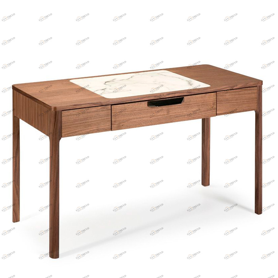Письменный стол с ящиком деревянный с мраморной отделкой CP1806-DK от Angel Cerda ANGEL CERDA  321214 Орех;коричневый 