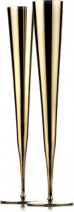 10660021 Zieher Набор бокалов Zieher для шампанского 210 мл (золотистый), 2шт, п/к Стекло хрустальное