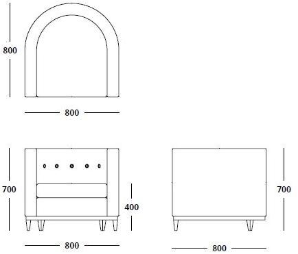 HMD INTERIORS Мягкое кресло с подлокотниками по контракту Federico sun-id-1397370 - Вид №2