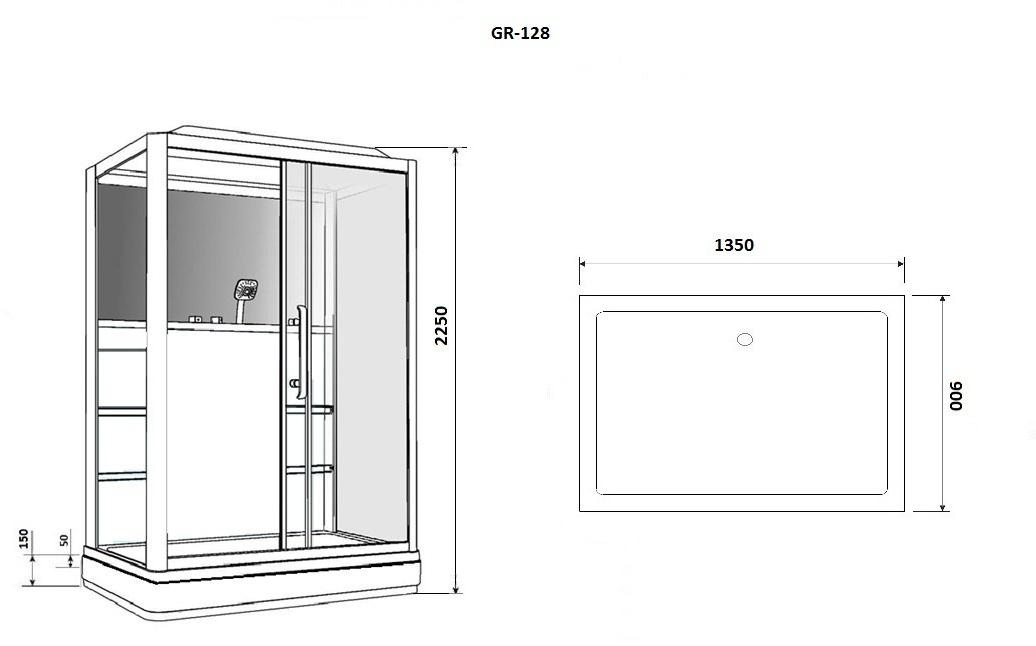 Душевая кабина GROSSMAN GR128R (90x135x225)  - Вид №9