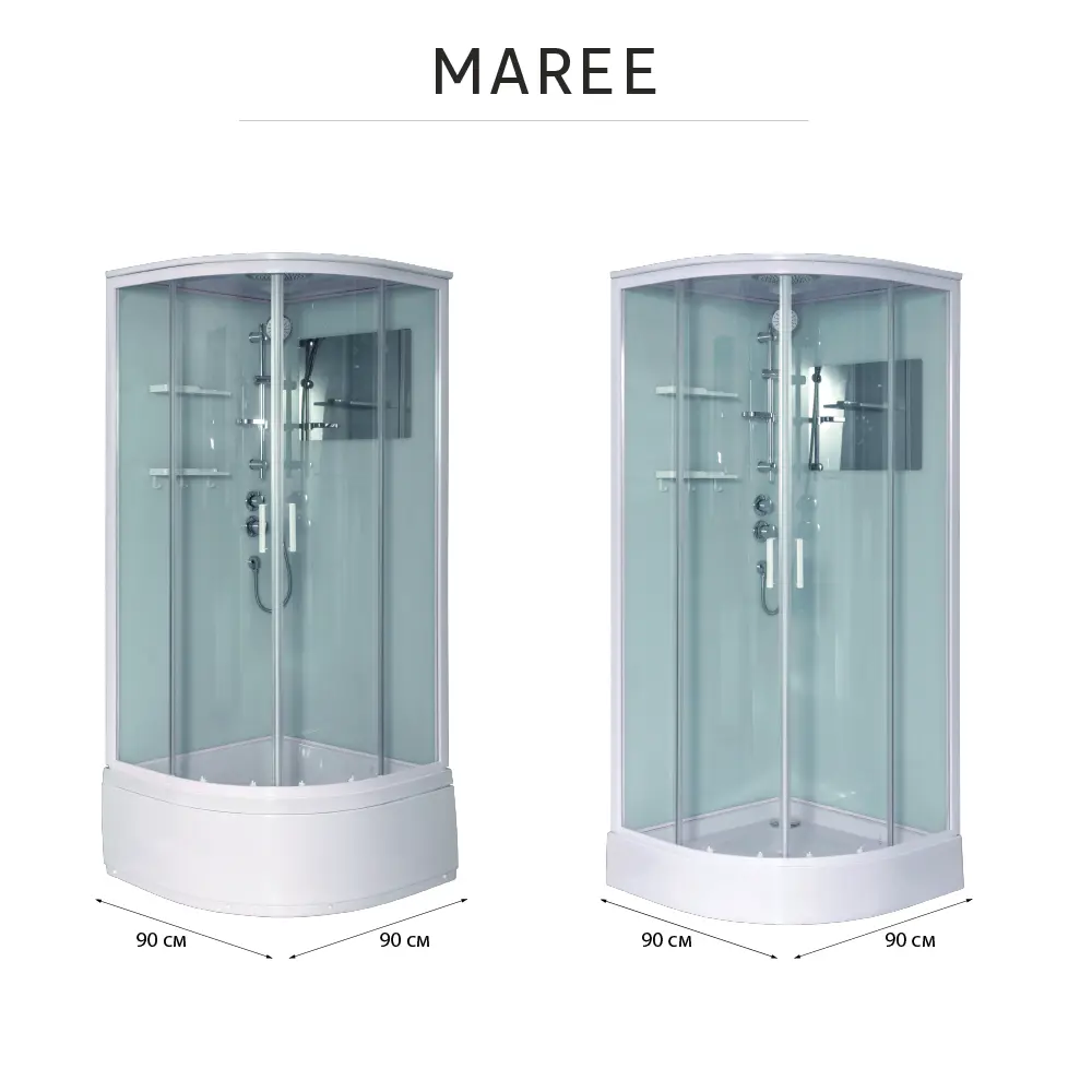 Душевая кабина Мари 1/4 низкий поддон 90x90 см Santreyd STLM-2009229 - Вид №24