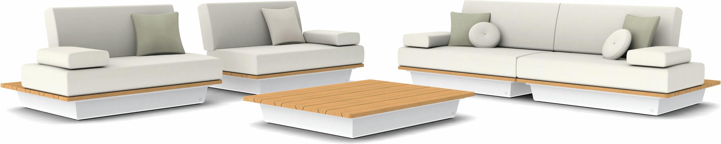 MNST1041 Concept 3 белый столешница из дерева iroko Manutti Air - Вид №1