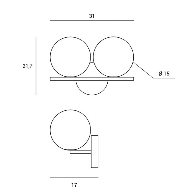 Miloox 1744.208 Настенный светильник с черным каркасом JUGEN. - Вид №2