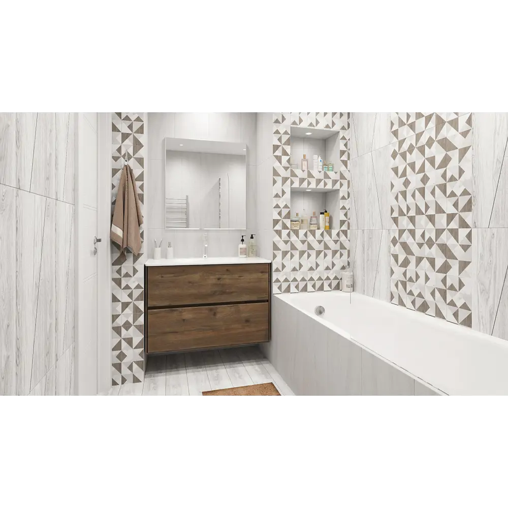 Плитка настенная Wood Fumo 25х35 см 1.4 м² цвет серый BELANI STLM-2055149 - Вид №4