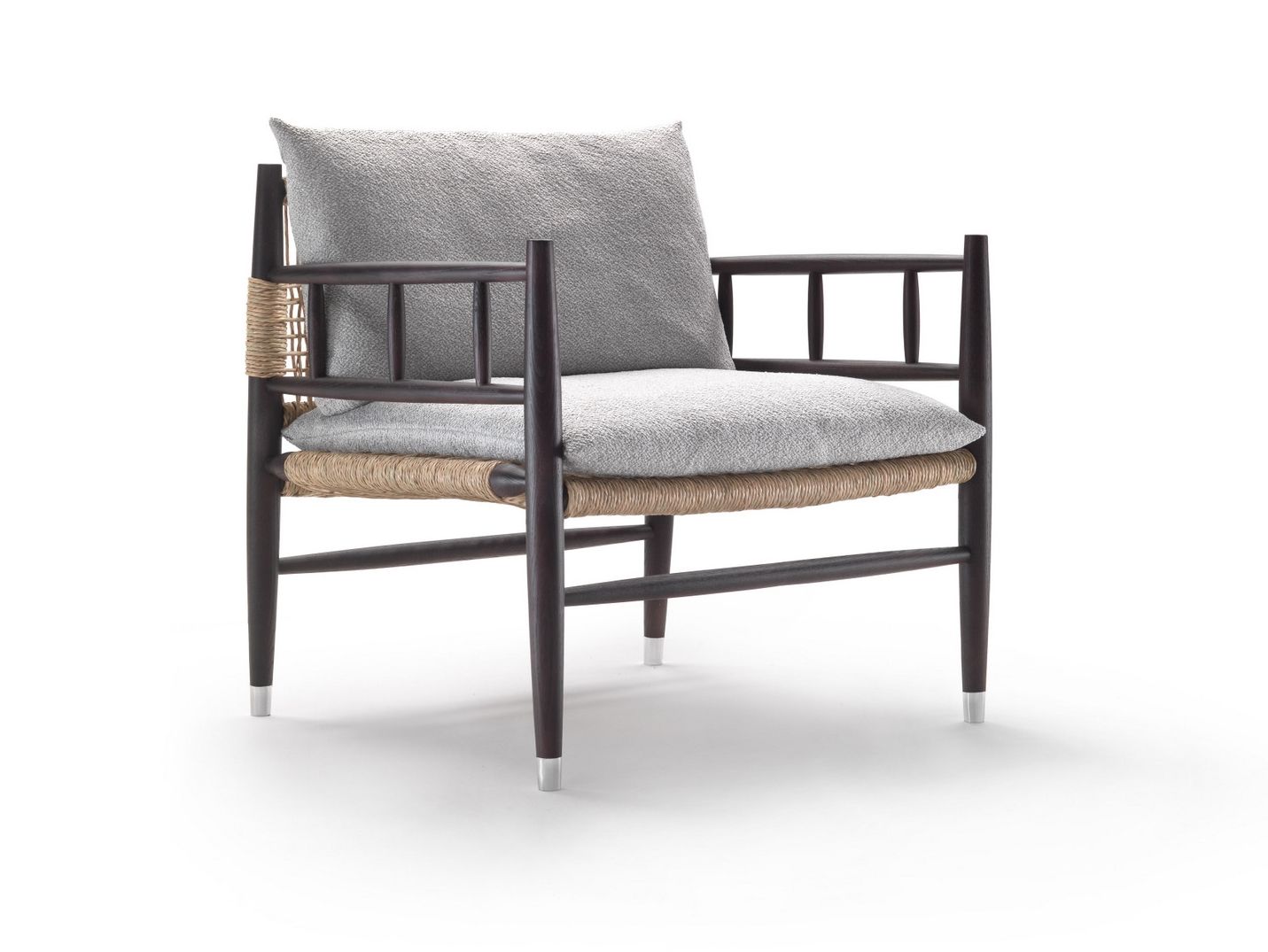 Кресло из массива дерева и речной соломы Flexform ли ARCH-00014464