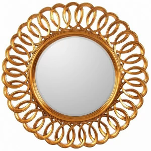 Зеркало настенное круглое 90 см античное золото Kimberly Gold ART-ZERKALO ДИЗАЙНЕРСКИЕ 00-3884101 Зеркальный;золото