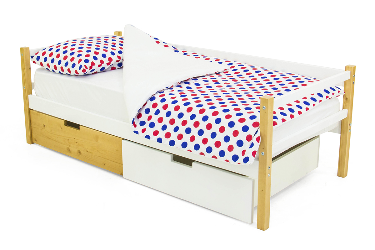 Детская кровать-тахта Svogen дерево, белая БЕЛЬМАРКО  326822 Белый;желтый Santreyd  - Вид №2