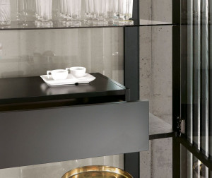 Книжный шкаф / витрина из дерева и стекла