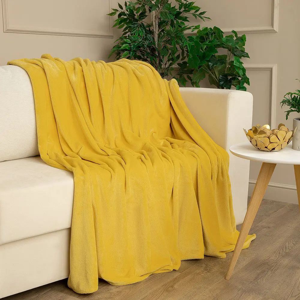 Плед Flandria 200x220 см микрофибра цвет желтый Santreyd Jane STLM-2143474 - Вид №4