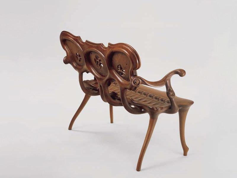 BD Barcelona Design Скамья из массива дерева со спинкой Calvet sun-id-1456686 - Вид №1