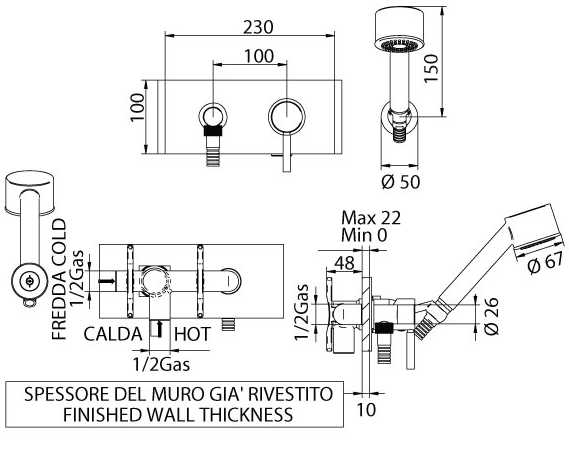 164520PN00 Смеситель Bandini Free Santreyd - Вид №1
