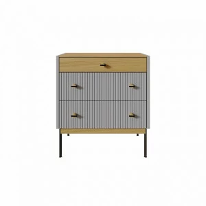 Тумба высокая с тремя ящиками 61х64 см светло-серая Land BRAGIN DESIGN LIVING 00-3862484 Бежевый;серый