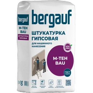 Штукатурка гипсовая механизированная Bergauf M-Teh Bau 30 кг