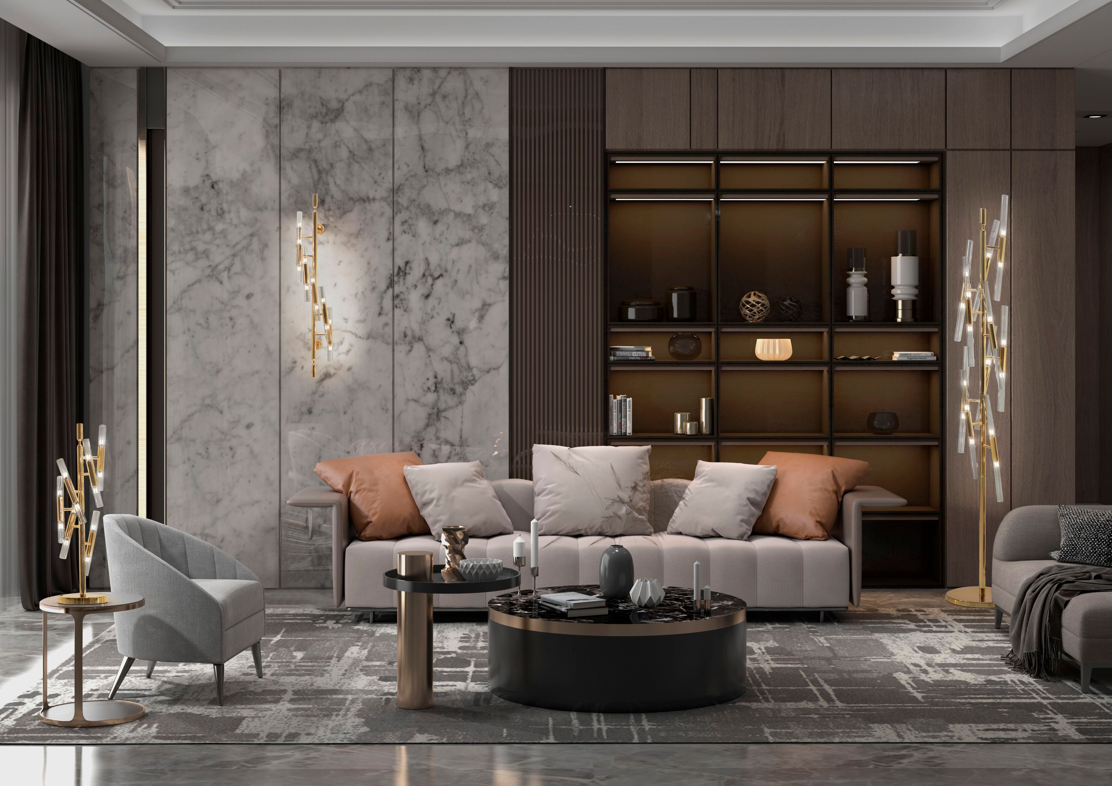 Торшер из нержавеющей стали и стекла K-Lighting Крокодил ARCH-00110224 - Вид №1