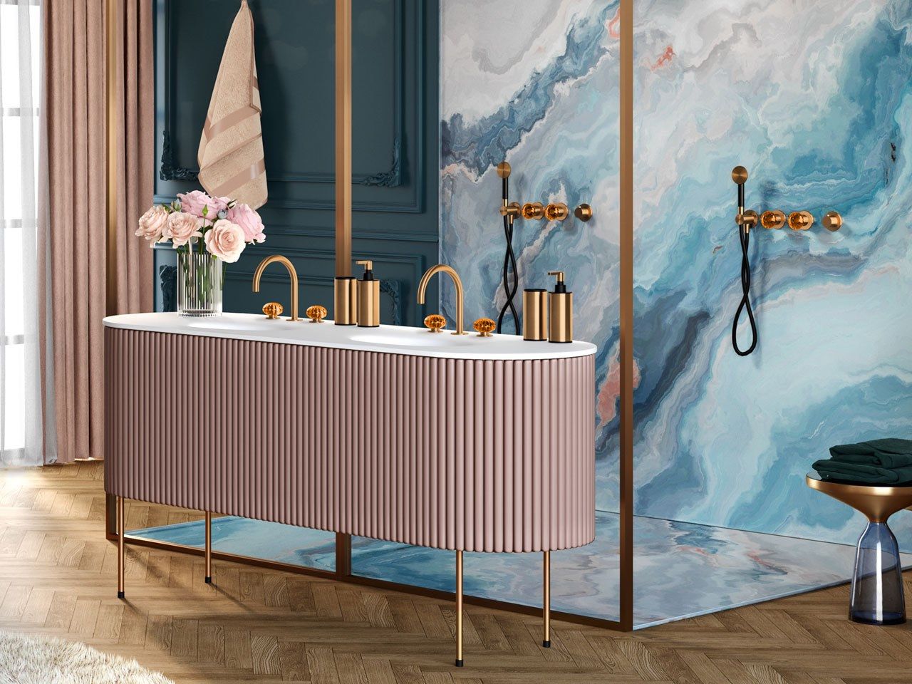 Смеситель для раковины с 3 отверстиями из нержавеющей стали без слива Radomonte Dorin ARCH-00107570 - Вид №1