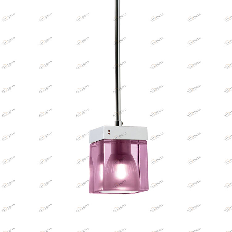 Светильник подвесной 10,7х8 см розовый Cubetto D28A0100 Rosso spc. FABBIAN ДИЗАЙНЕРСКИЕ 00-3882246 Розовый;хром 