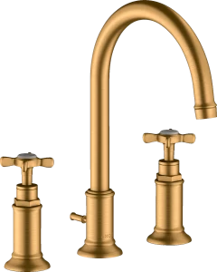 16513250 Смеситель для раковины 180 на 3 отверстия с поперечными ручками и сливным гарнитуром AXOR MONTREUX