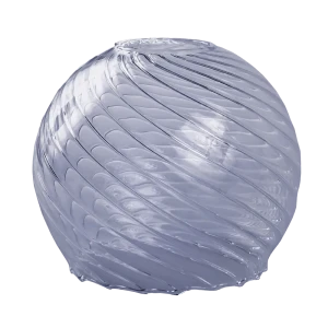 Плафон для люстры Nina Glass Полусфера E27 рифленый косой стеклянный, цвет дымчатый