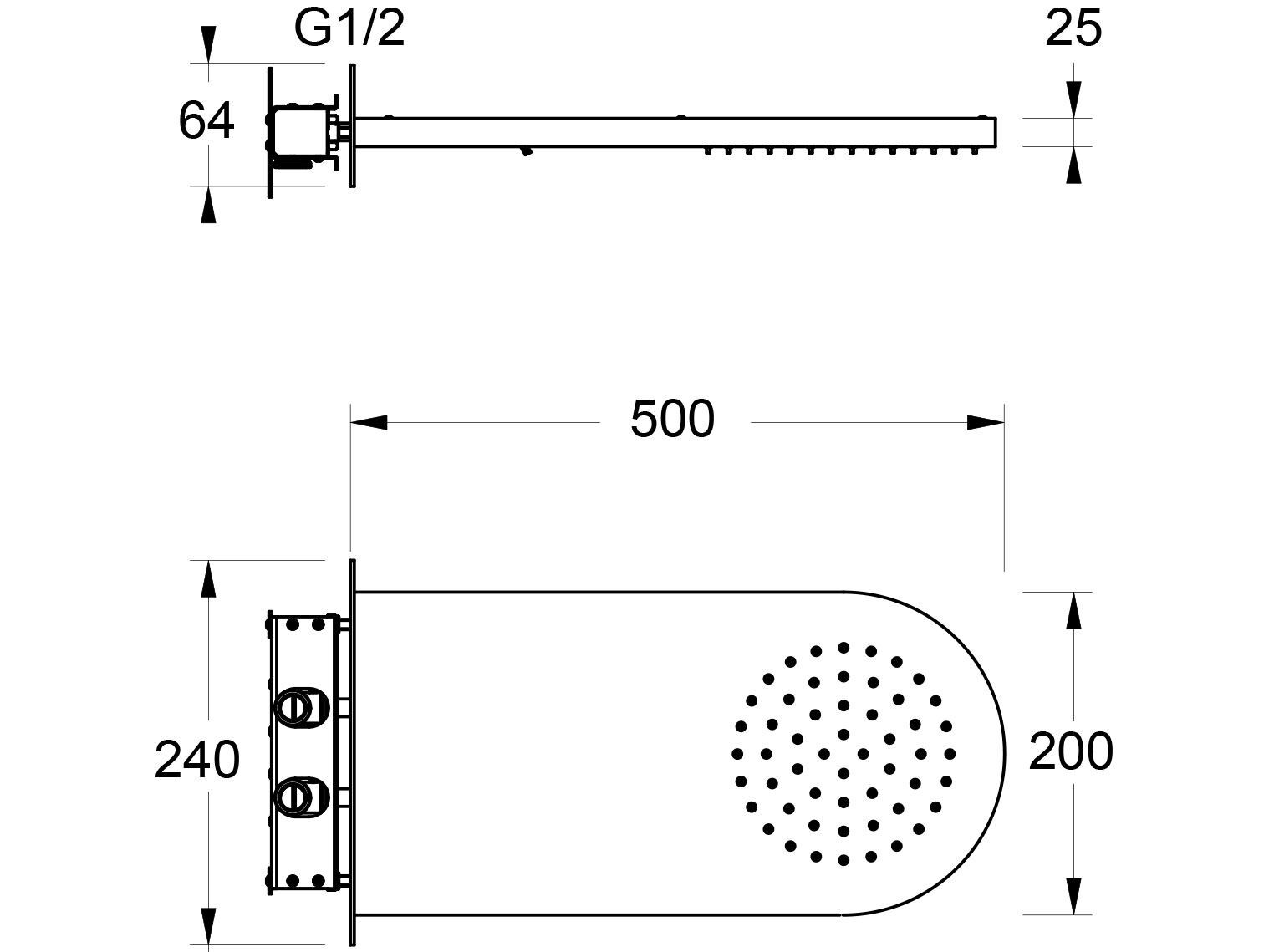 Душевая головка из нержавеющей стали GUGLIELMI RUBINETTERIE BD04420 ARCH-00029084 - Вид №2