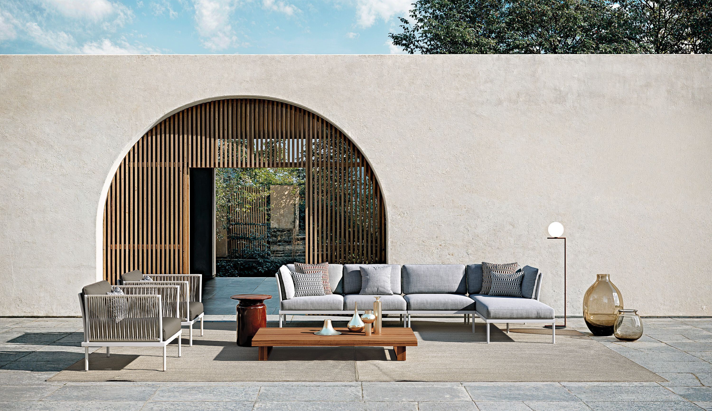 Модульный тканевый садовый диван с полуостровом Atmosphera вспышка ARCH-00044030