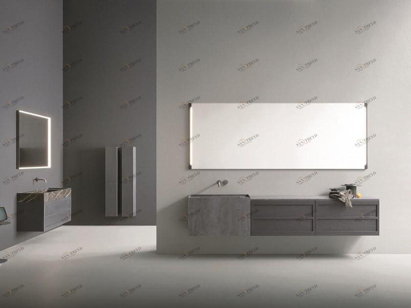 NOVELLO Настенная тумба под умывальник из ламината с зеркалом Craft 2.0 sun-id-1383910