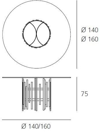 Pacini & Cappellini Круглый обеденный стол из дерева и стекла Tube sun-id-1486694 - Вид №2