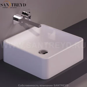 FL11BIANCOMATT Накладная раковина на столешницу  квадратная Simas Flow