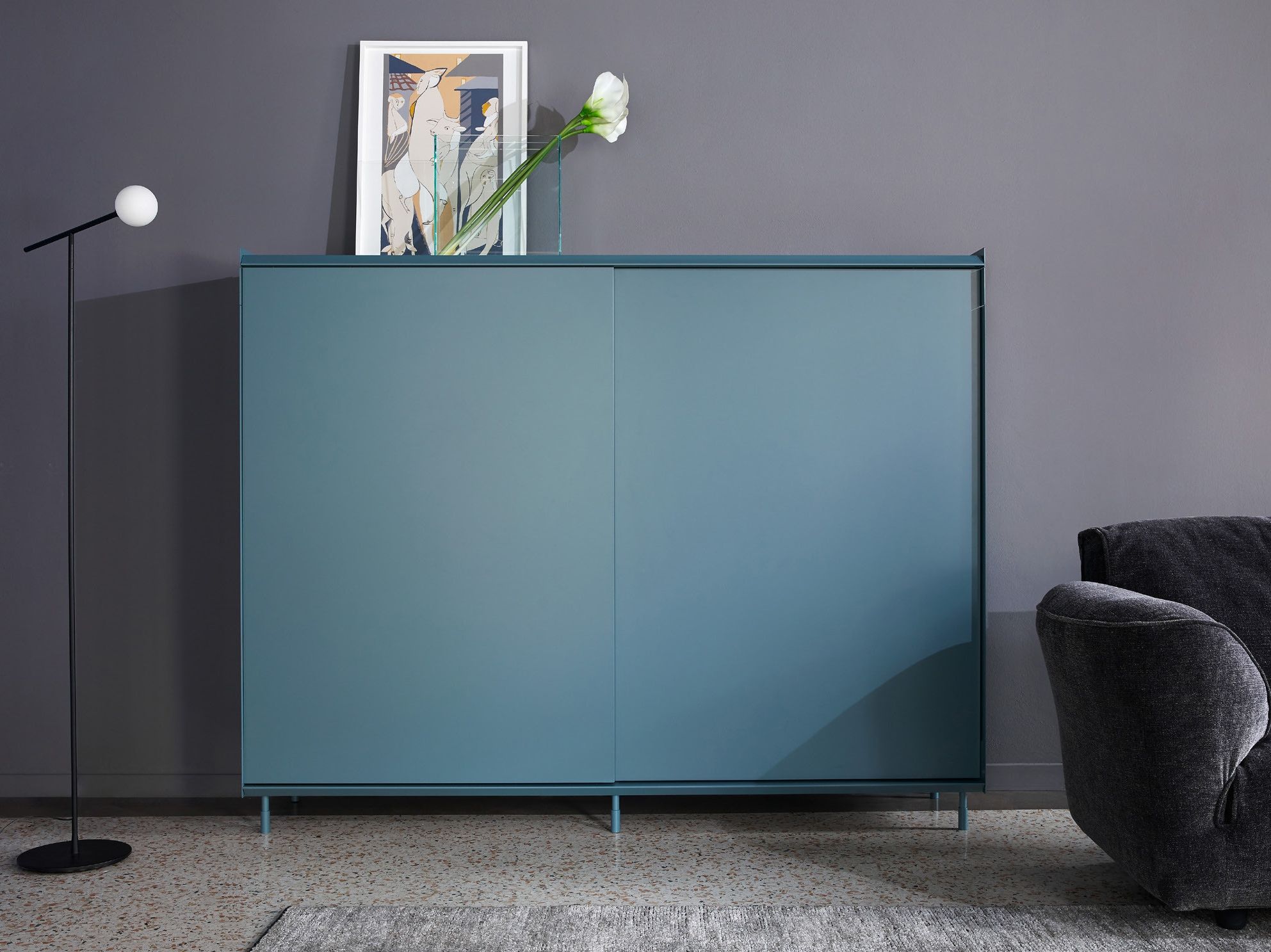 Деревянный сервант с раздвижными дверями и металлическими боковинами Capo d’Opera Flyer ARCH-00034132