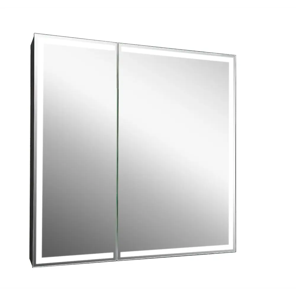 Шкаф зеркальный подвесной Montero Black LED с подсветкой 80x80 см цвет черный 89180065 STLM-2074280 Santreyd