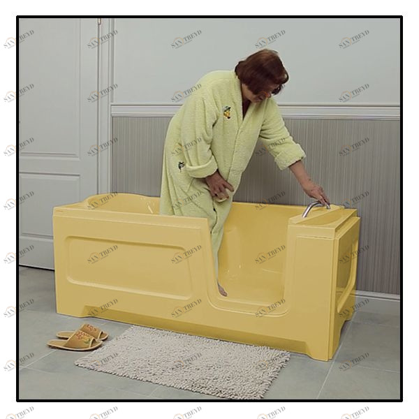 Ванна с дверцей Akcjum Relax 160-80-RH-Z лежачая правосторонняя желтая RELAX16080RHZ