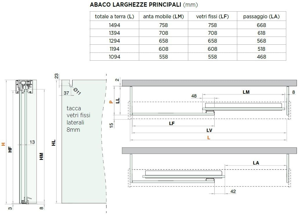Прямоугольная стеклянная душевая кабина с раздвижной дверью Saint-Gobain - Logli Doccia50 ARCH-00063067 - Вид №5