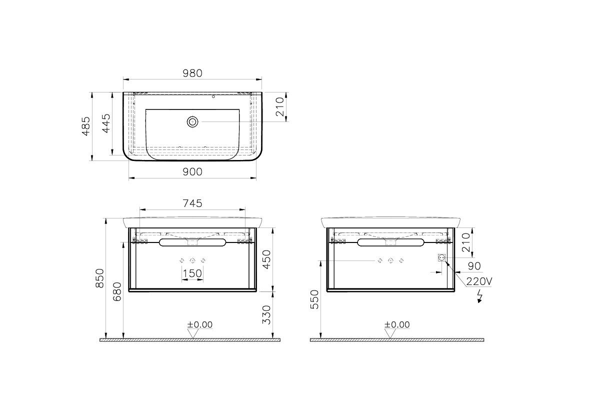 60817 Раковина Vitraglobal Sento - Вид №1