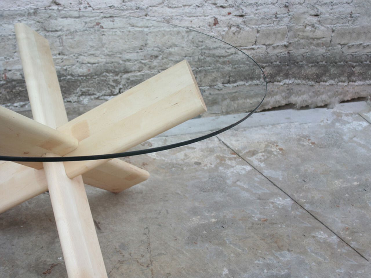 Круглый стол из дерева и стекла Air Division ARCH-00042752 - Вид №3