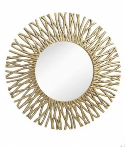 Зеркало-солнце большое бежевое Corran PUSHA ДИЗАЙНЕРСКИЕ, СОЛНЦЕ 062610 Латунь