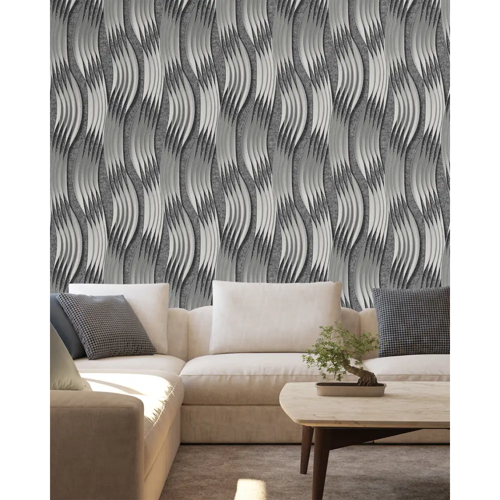 Обои флизелиновые Solo Impu серебристые 1.06 м 168519-29 IMPULS STLM-2155297 - Вид №2