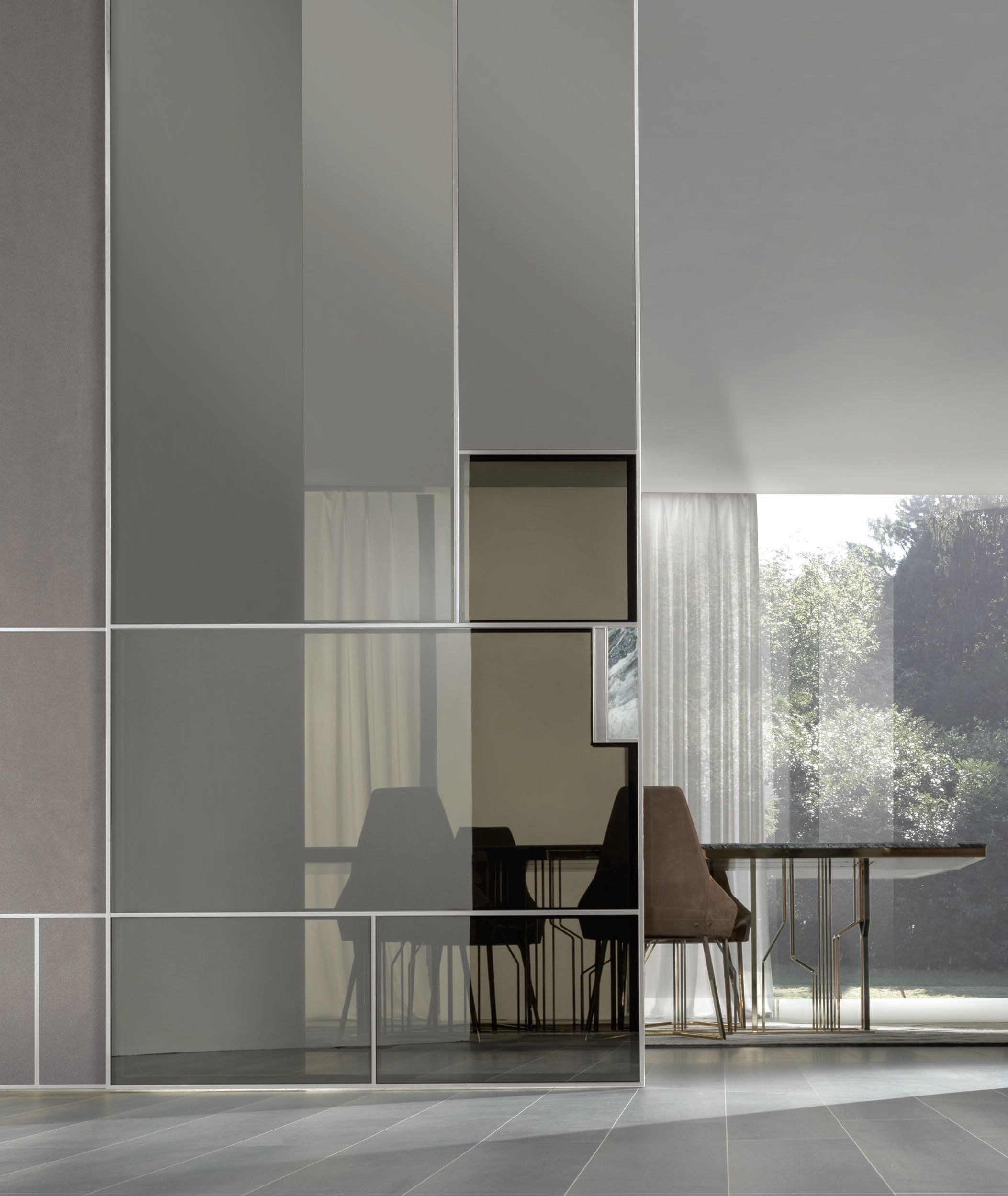 Раздвижные двери из кожи и стекла Longhi Aluminiun Chic-Doors ARCH-00061555 - Вид №2