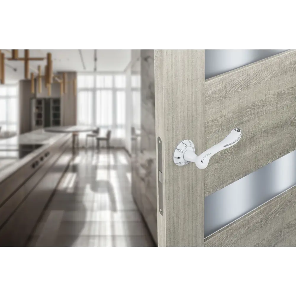 Дверные ручки Edson EDS-55H-R3, цвет белый хром STLM-2082648 - Вид №6