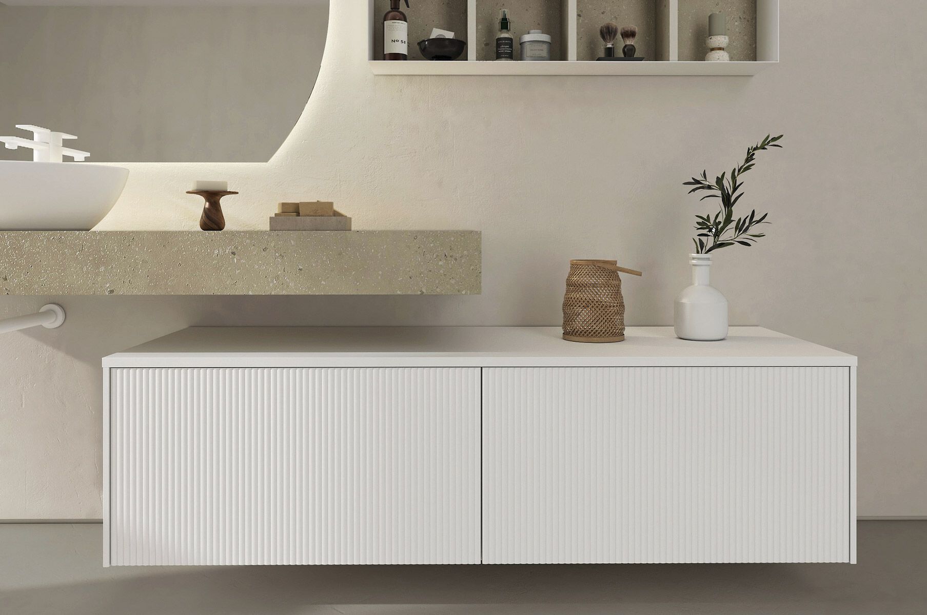 Деревянный одиночный подвесной умывальник с зеркалом LEGNOBAGNO Re-Stretch ARCH-00046234 - Вид №3