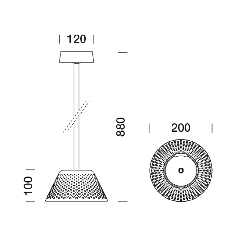 3270216 Потолочный светильник Platek MESH Soffitto  MESH h. 880 mm - LED 3000K 87°  - Вид №4