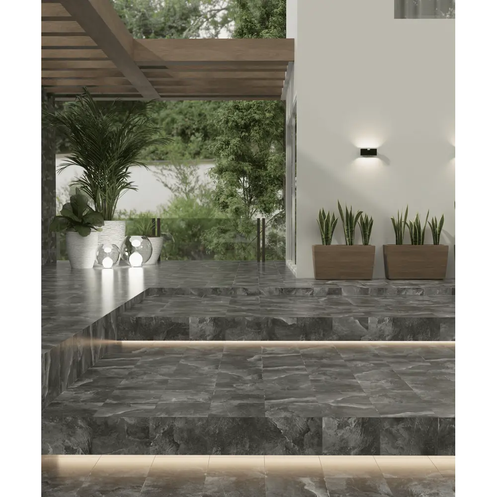 Керамин Касл Рок: угловая ступень с фактурой камня в графитовом оттенке 89411857 STLM-1569181 - Вид №4