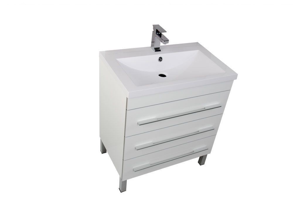 Тумба под раковину Aquanet Верона 75 белый (напольная 3 ящика) sun-id-275337 - Вид №2
