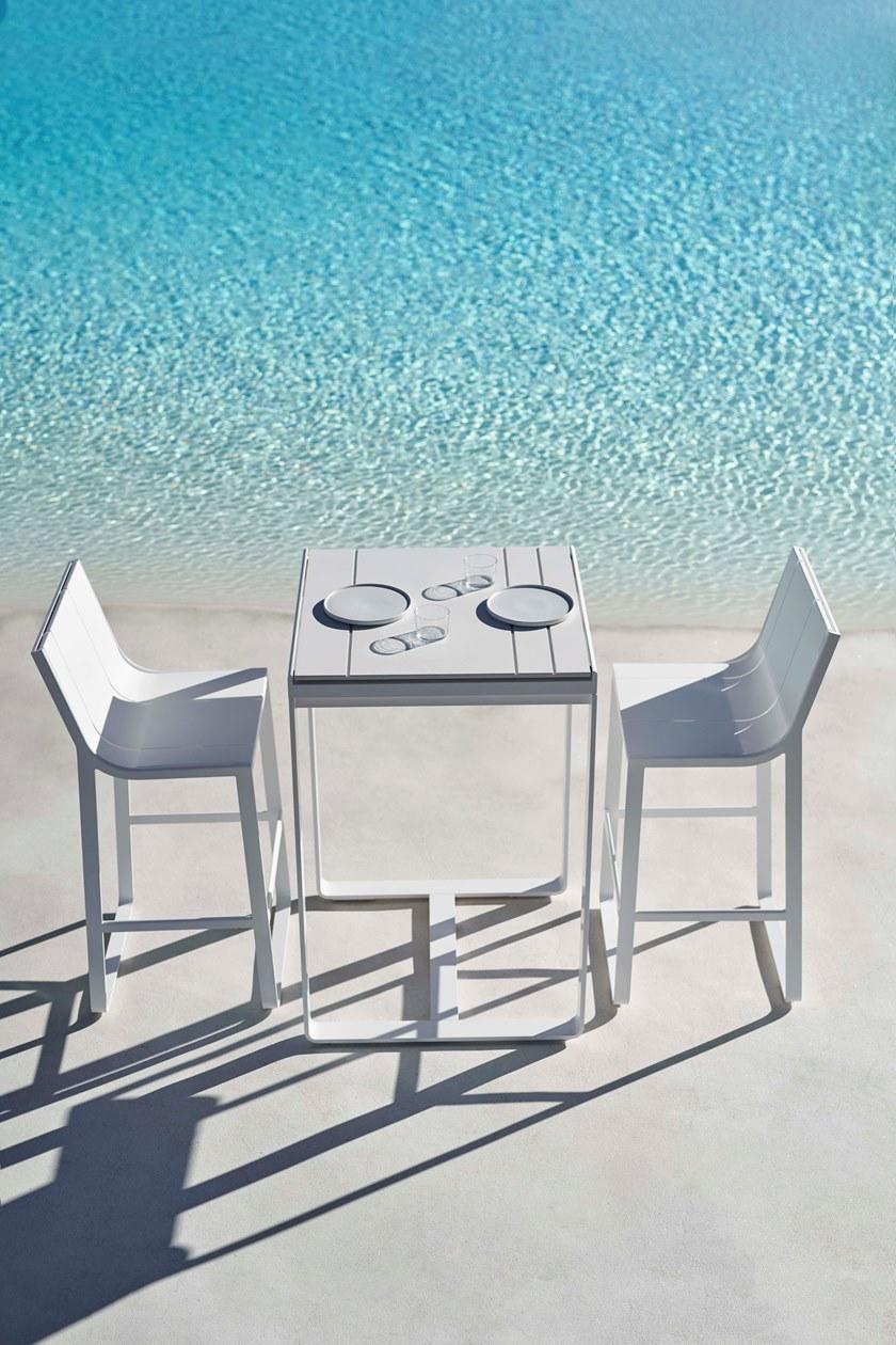 GANDIABLASCO Высокий табурет из термо-лакированного алюминия с салазками Flat sun-id-1490158 - Вид №1