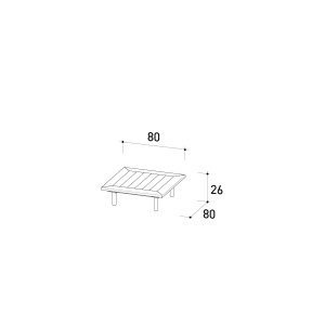 Квадратный садовый столик в ироко
