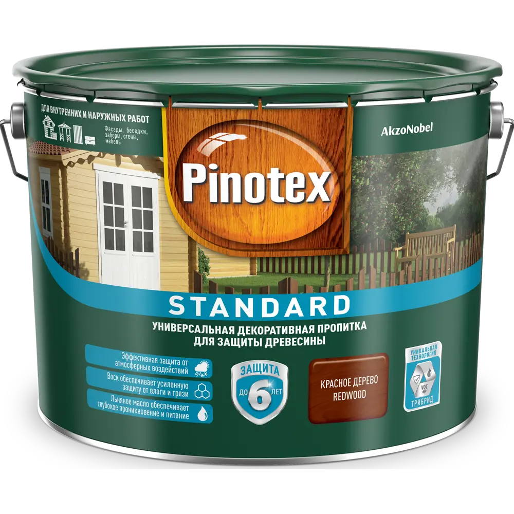 Антисептик Pinotex Standard цвет красное дерево 9 л STLM-2085958 - Вид №1