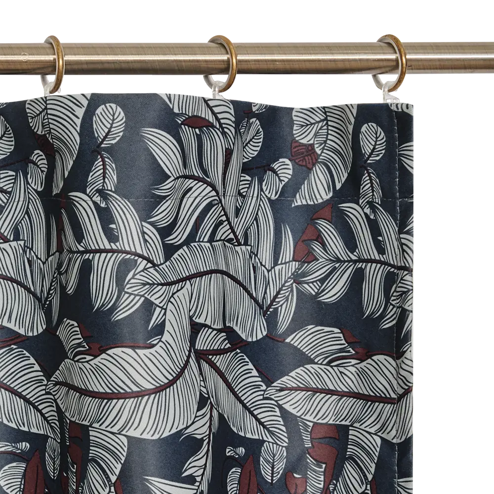 Штора на ленте Цветы 160x260 см цвет синий WITERRA STLM-2129474 - Вид №5